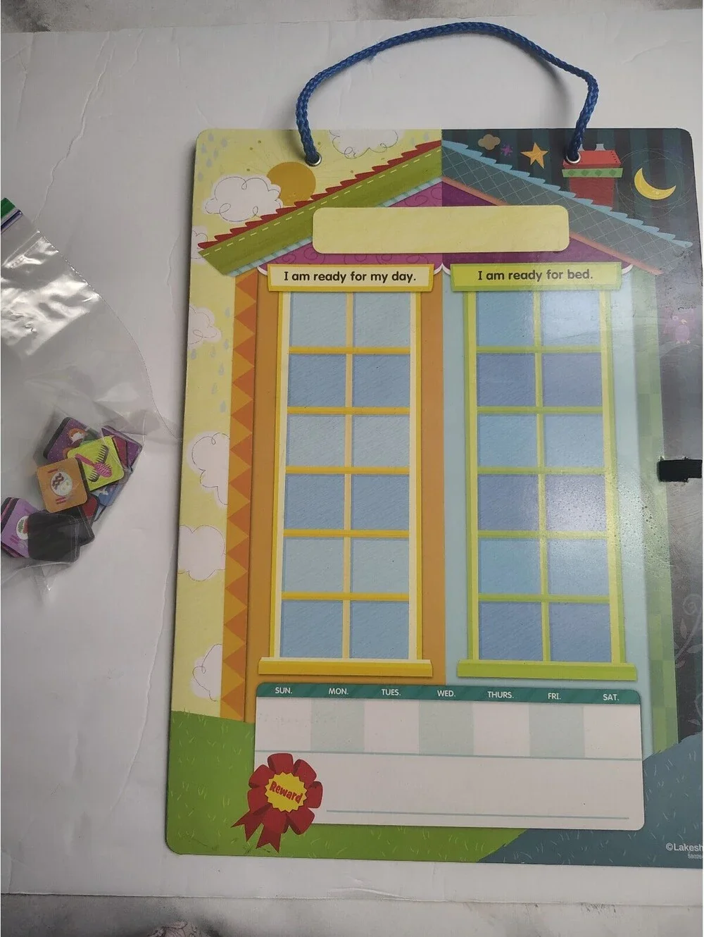 Lakeshore Magnetic Whiteboard Routine Chart with Removable Icon Tiles
